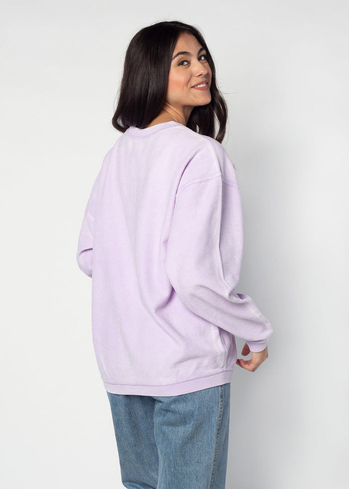 Clemson Tigers Women's Clubhouse Original Corded Crew in Lilac