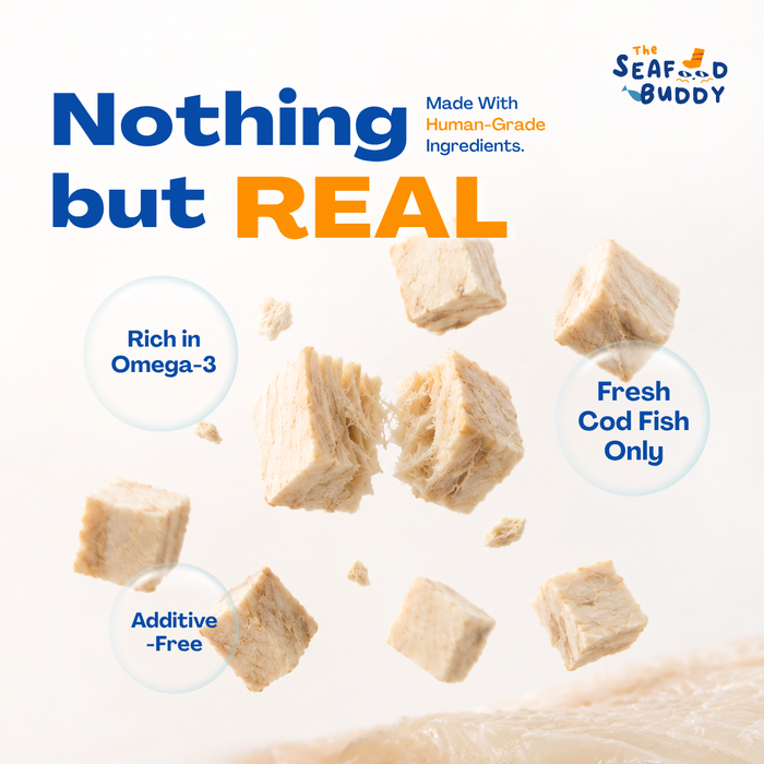 Cod Fish Cubes 100G | Gentle on Tummies & Easy Digestion | Lean Protein | Cat & Dog