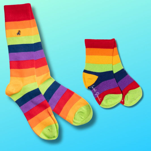 Colour Together – Rainbow Stripe Matching Bamboo Socks - Bascora