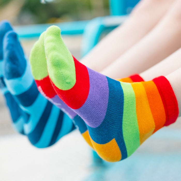 Colour Together – Rainbow Stripe Matching Bamboo Socks - Bascora