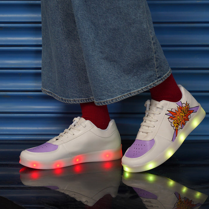 Comic Art Sneakers - Light Me Up - The Quirky Naari