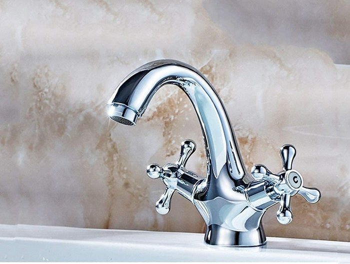 Copper Basin Water Tap Double Handles