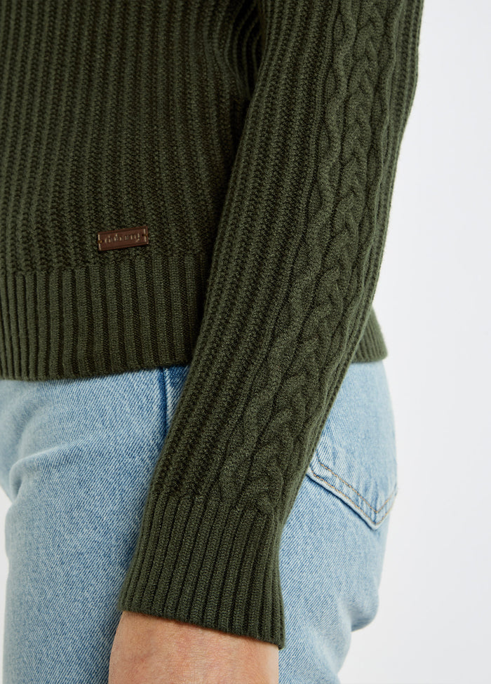 Corcoran Women’s rib-knit sweater - Olive