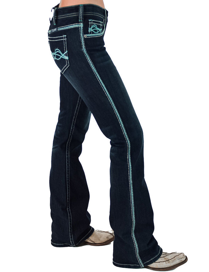 Cowgirl Tuff Turquoise DFMI Dark Jeans