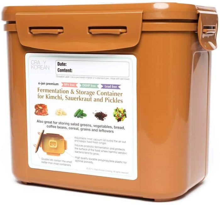 Crazy Korean Cooking Brining Fermentation, Kimchi Container - 3.4 litre (0.9 US Gal)