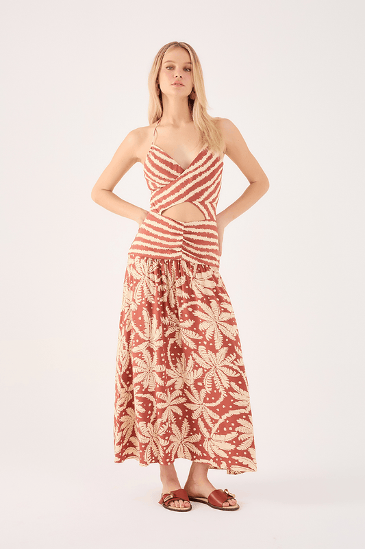 Cropped Crepe Bahia Mix Print Dress_1