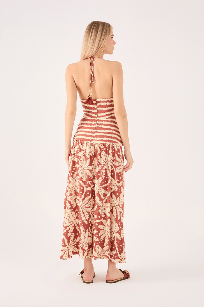 Cropped Crepe Bahia Mix Print Dress_5