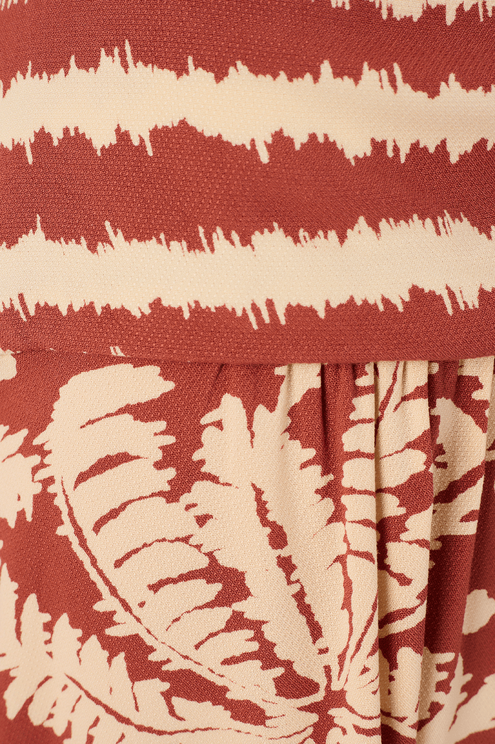 Cropped Crepe Bahia Mix Print Dress