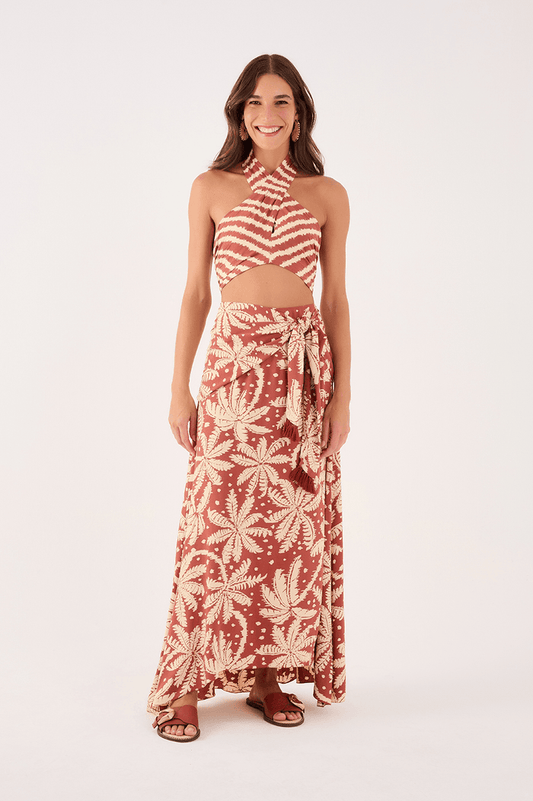 Cropped Crepe Bahia Print Skirt_1