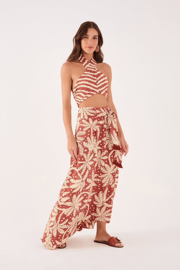 Cropped Crepe Bahia Print Skirt_2