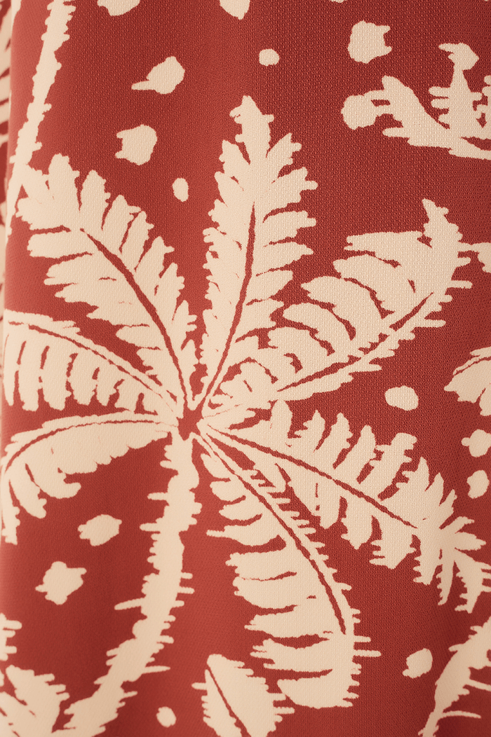 Cropped Crepe Bahia Print Skirt