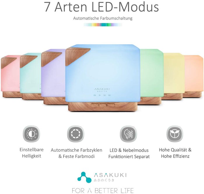 Cube Light Wood Essential Oil Diffuser - Asakuki