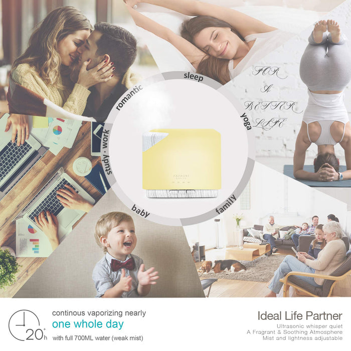 Cube White Wood Essential Oil Diffuser - Asakuki