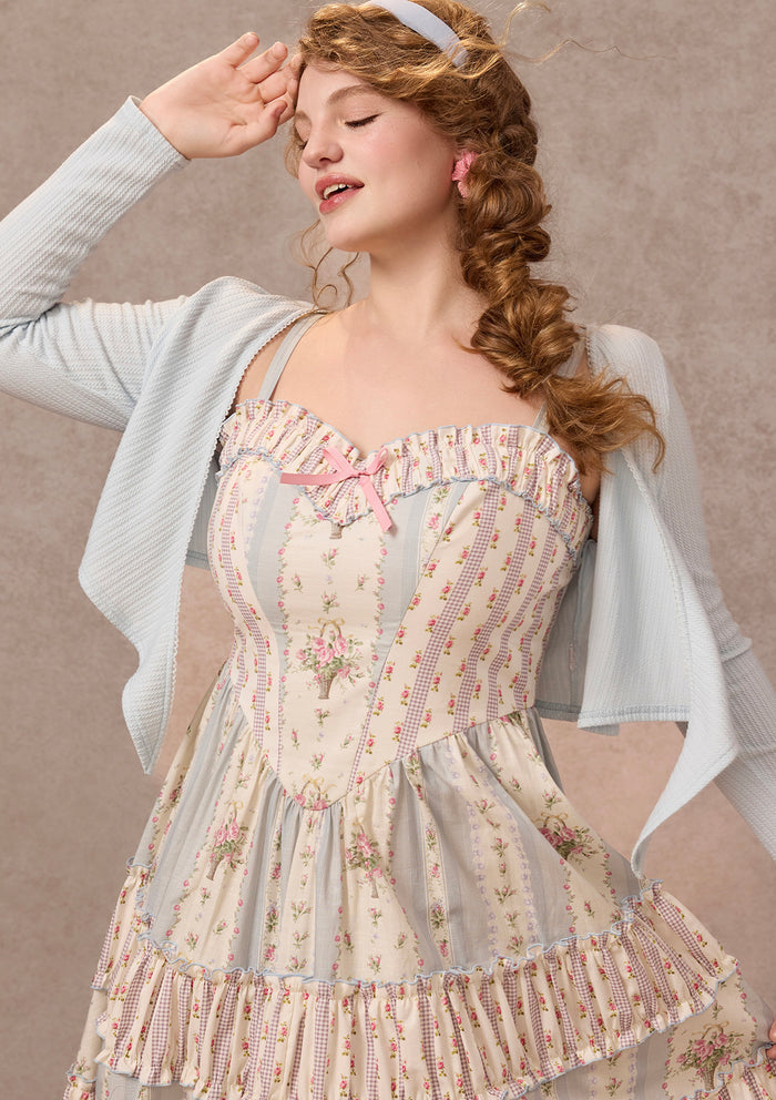 Curve&Plus Strawberry Farm Knit Cardigan（Blue）