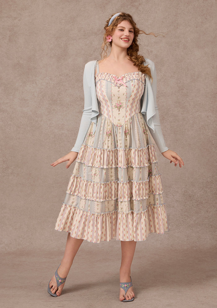 Curve&Plus Strawberry Farm Knit Cardigan（Blue）