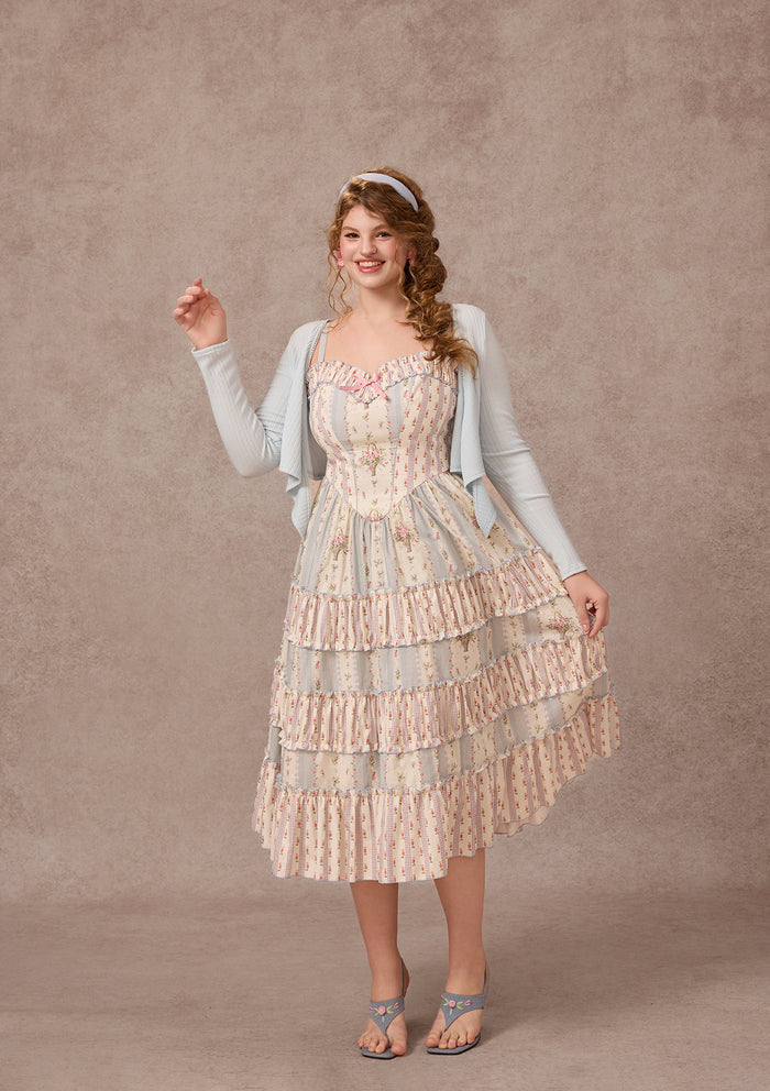 Curve&Plus Strawberry Farm Knit Cardigan（Blue）