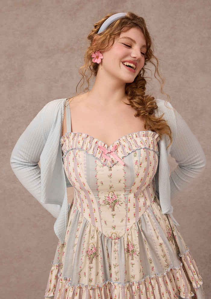 Curve&Plus Strawberry Farm Knit Cardigan（Blue）