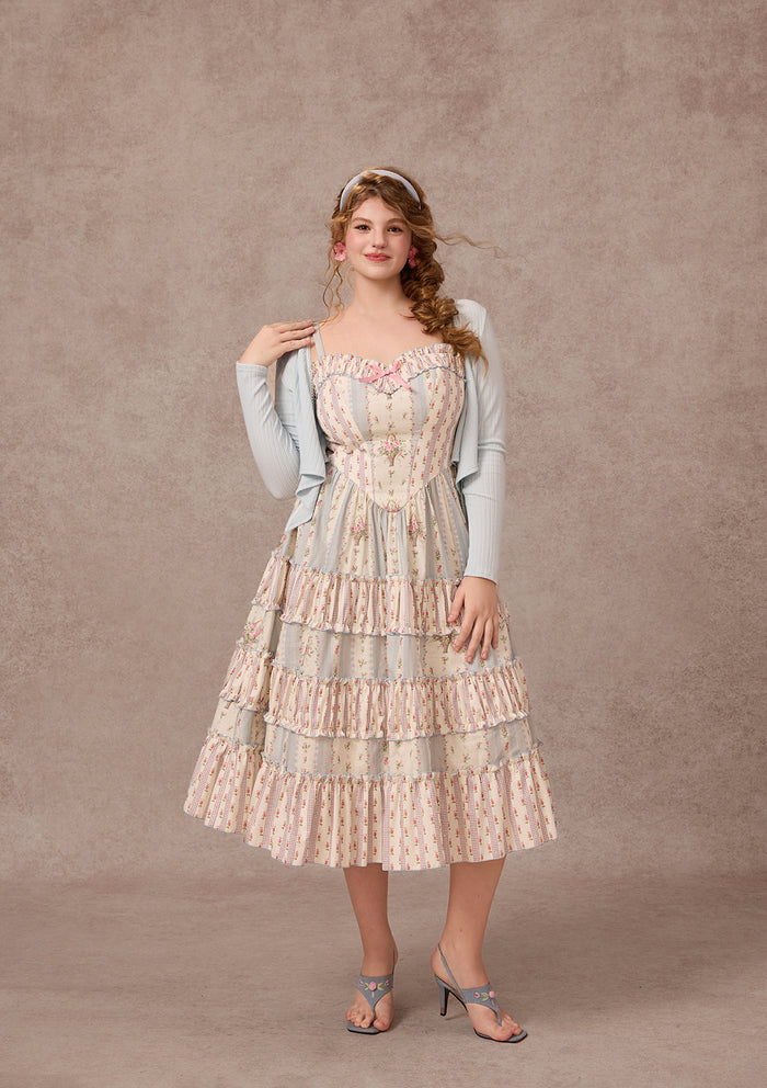 Curve&Plus Strawberry Farm Knit Cardigan（Blue）