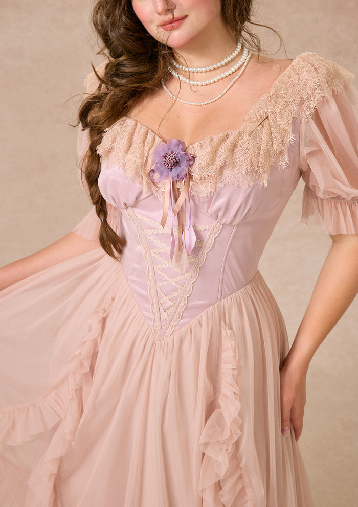 Curve&Plus Violet Mandarin Duck Princess Dress
