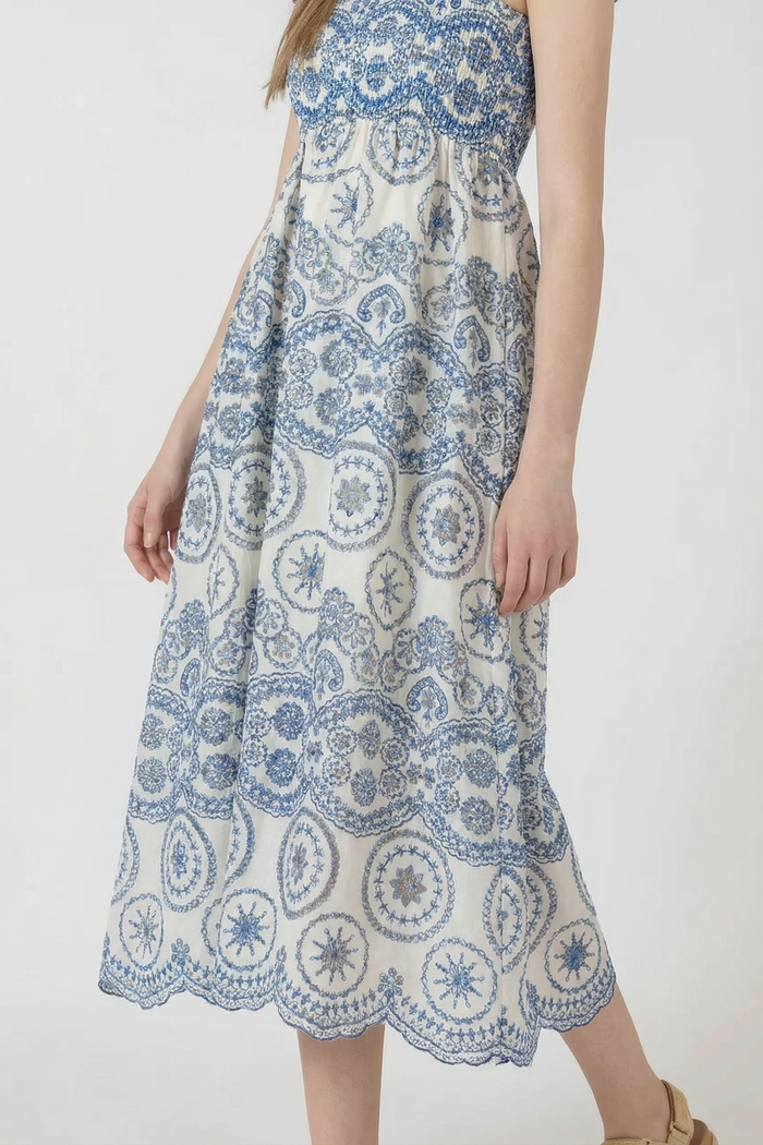Cutout Embroidered Dress