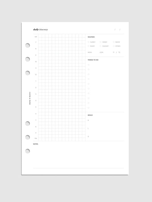 Daily Itinerary Inserts
