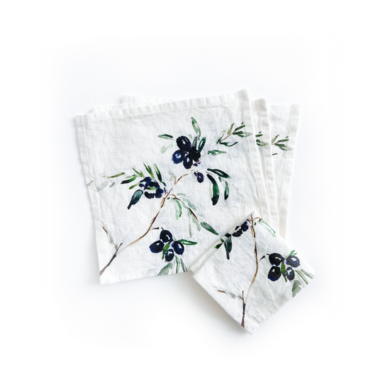 Darling Lemon | Olives: Set of 4 cocktail napkins