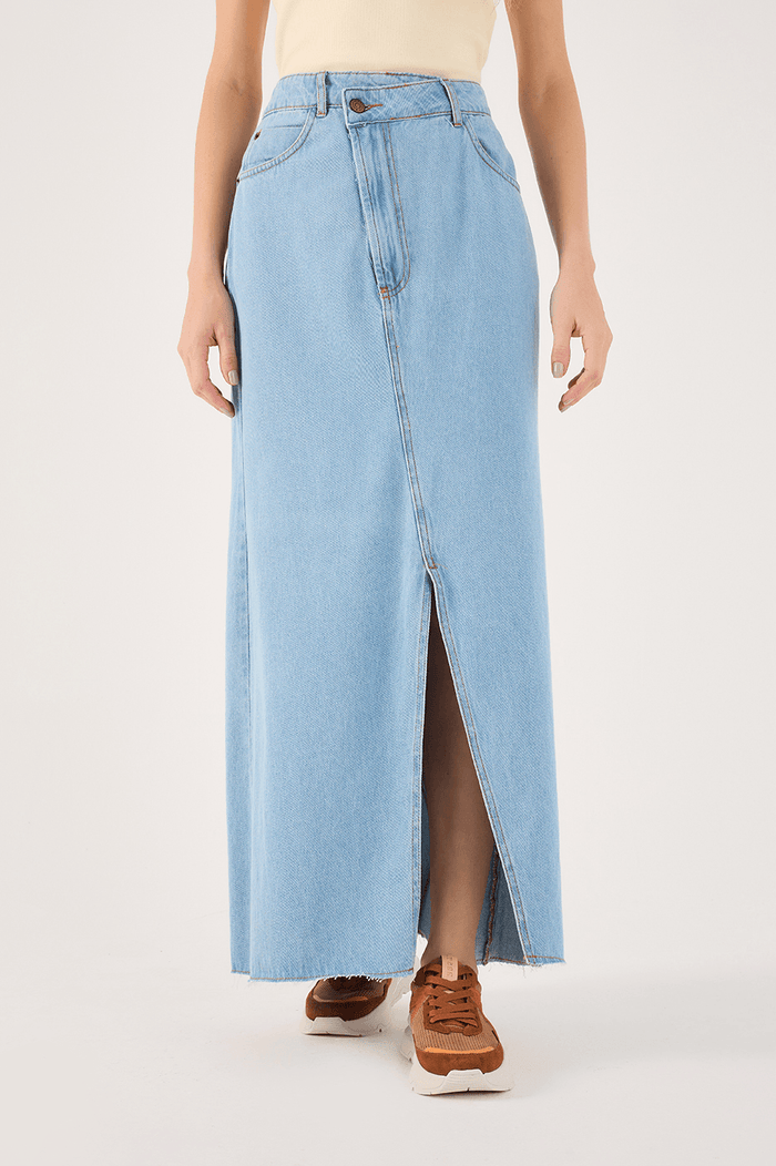 Denim Slit Skirt_2
