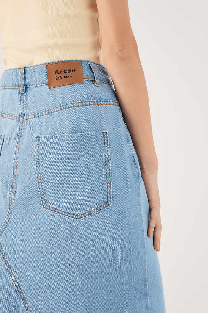 Denim Slit Skirt_4