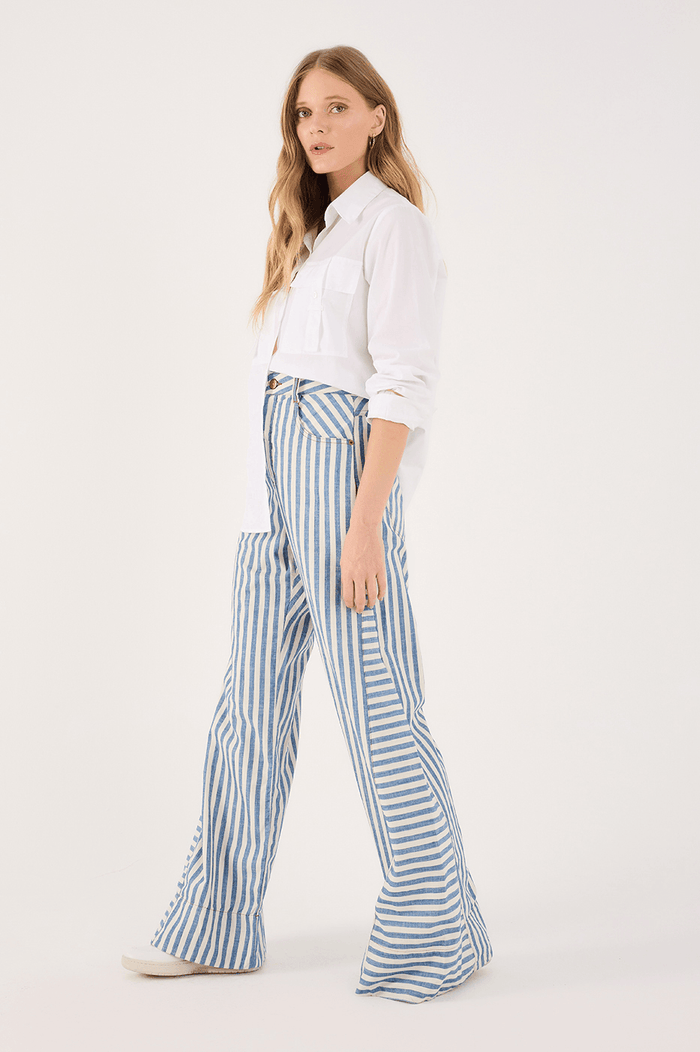 Denim Stripe Twill Pants_4