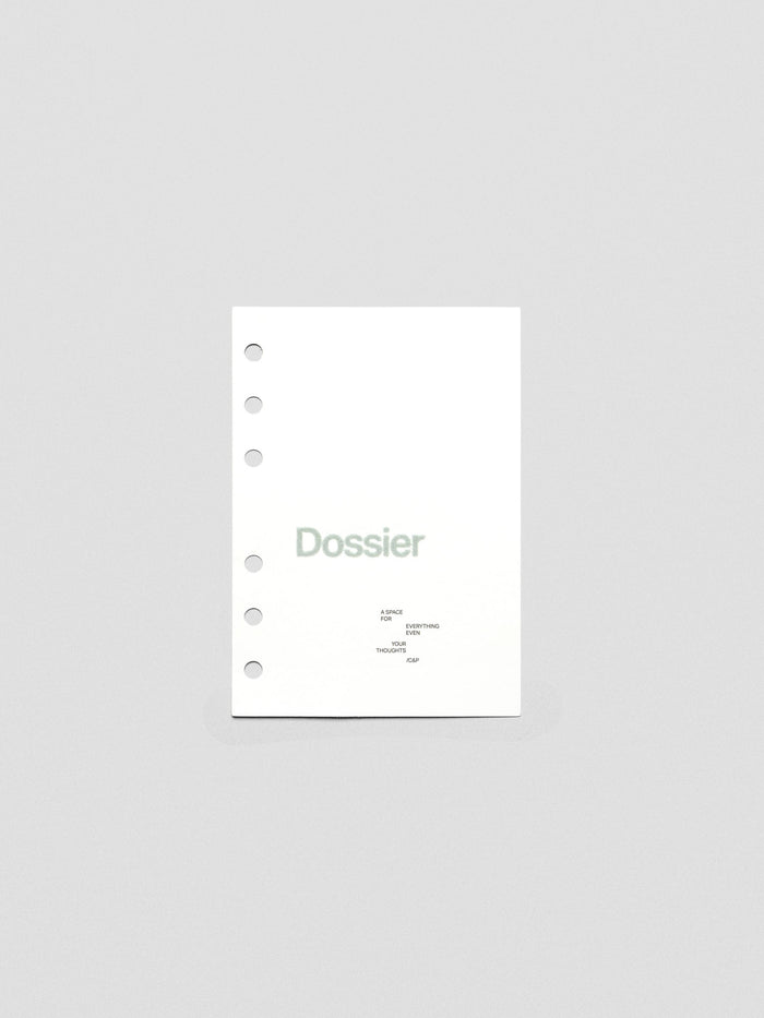 Dossier Planner Dashboard in A6 size.