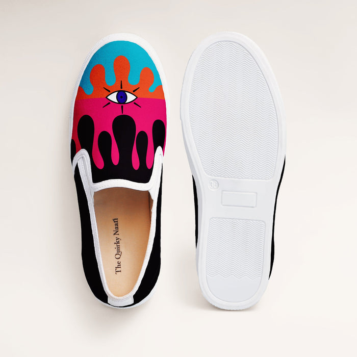 Dripping Eye Slipons - The Quirky Naari