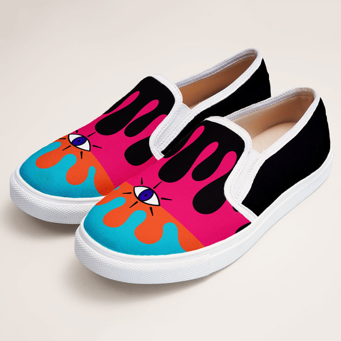 Dripping Eye Slipons - The Quirky Naari