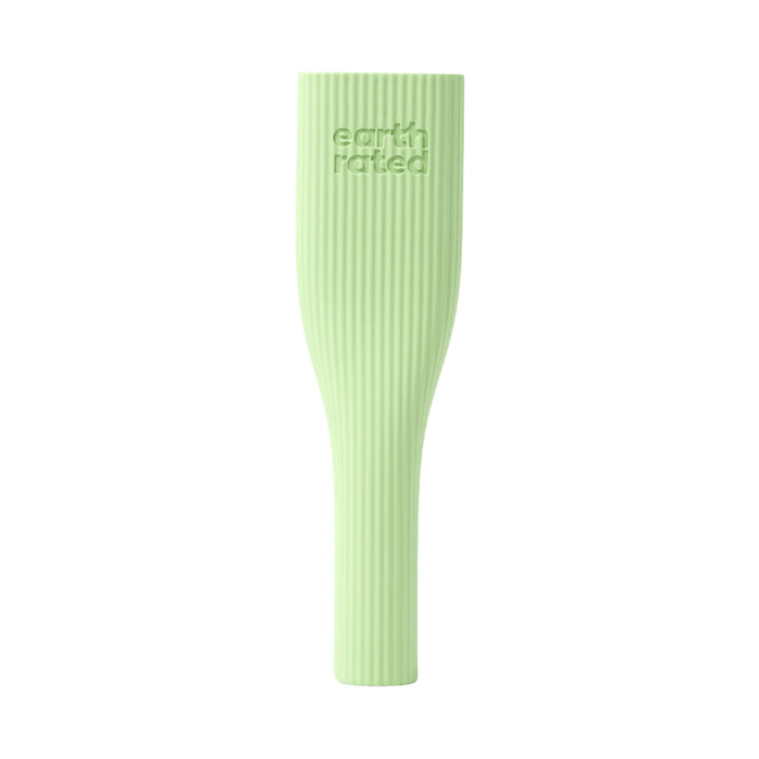 White background with a pale green Earth Rated Chew dog toy.