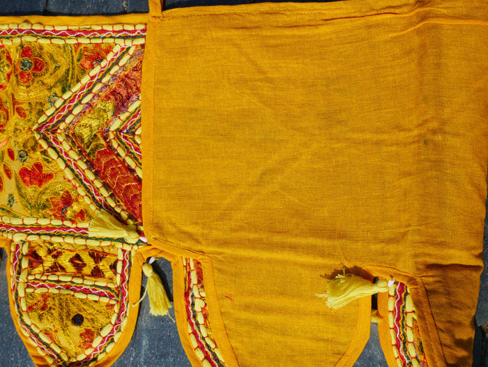 Embroidery Toran - Indian door hanging - Boho window valance yellow red or purple