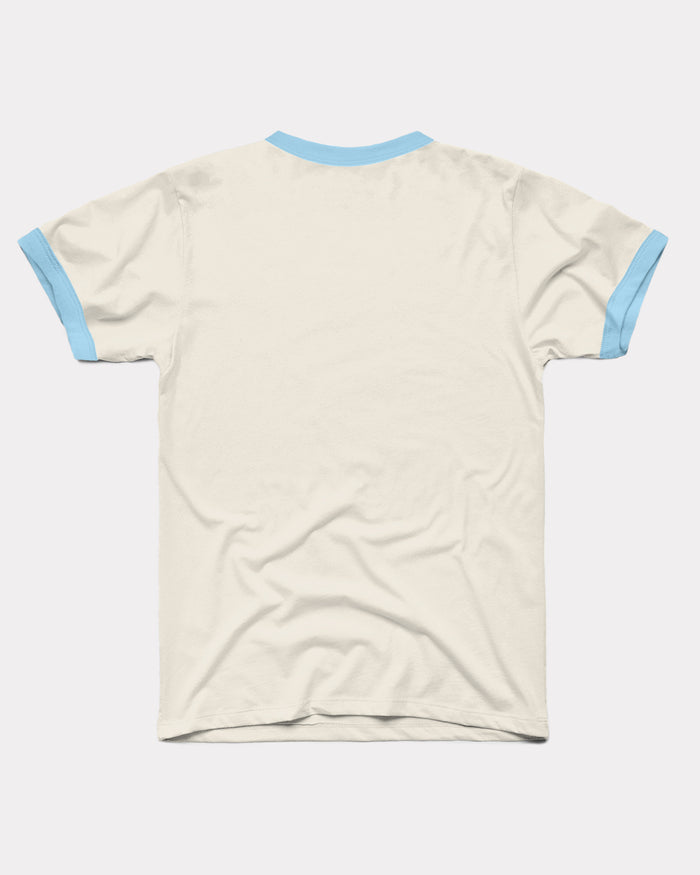 Essential White & Powder Blue Unisex Ringer