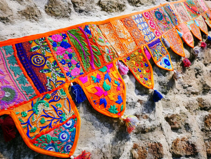 Extra large Toran 6,5ft Indian window valance - door hanging - Hippie wall decor