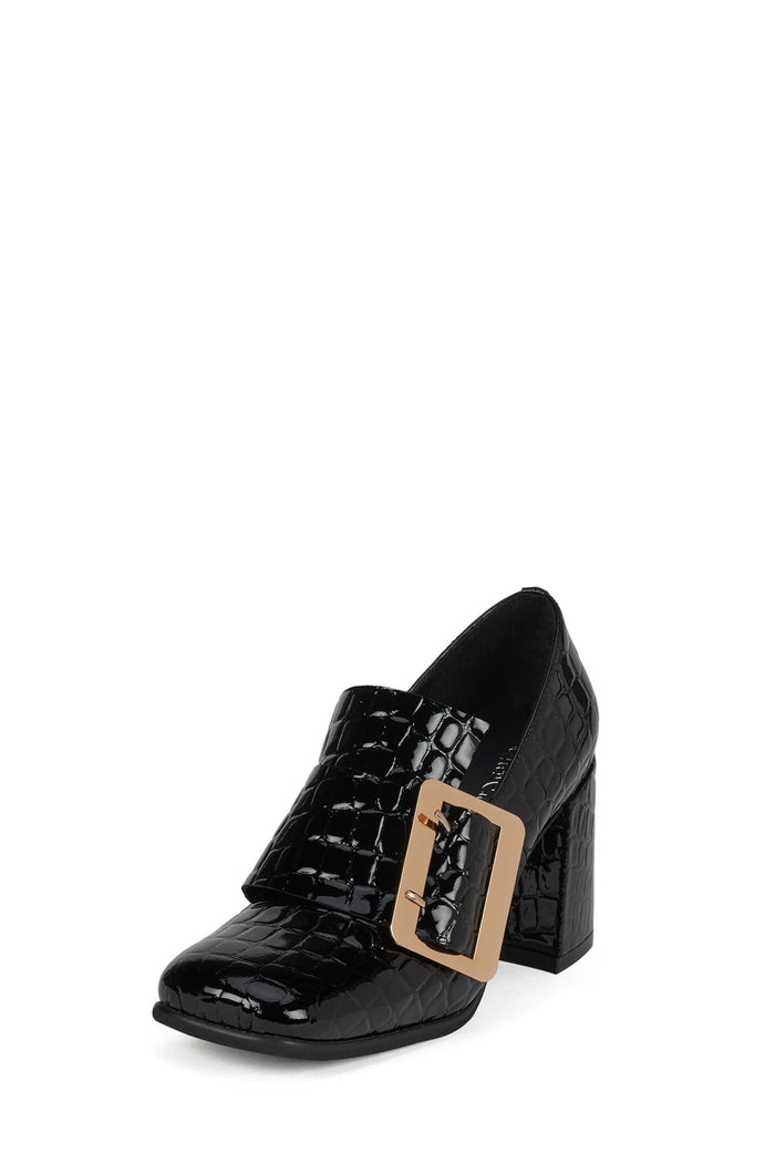 FAITHFUL Jeffrey Campbell Loafer Black Croco Patent