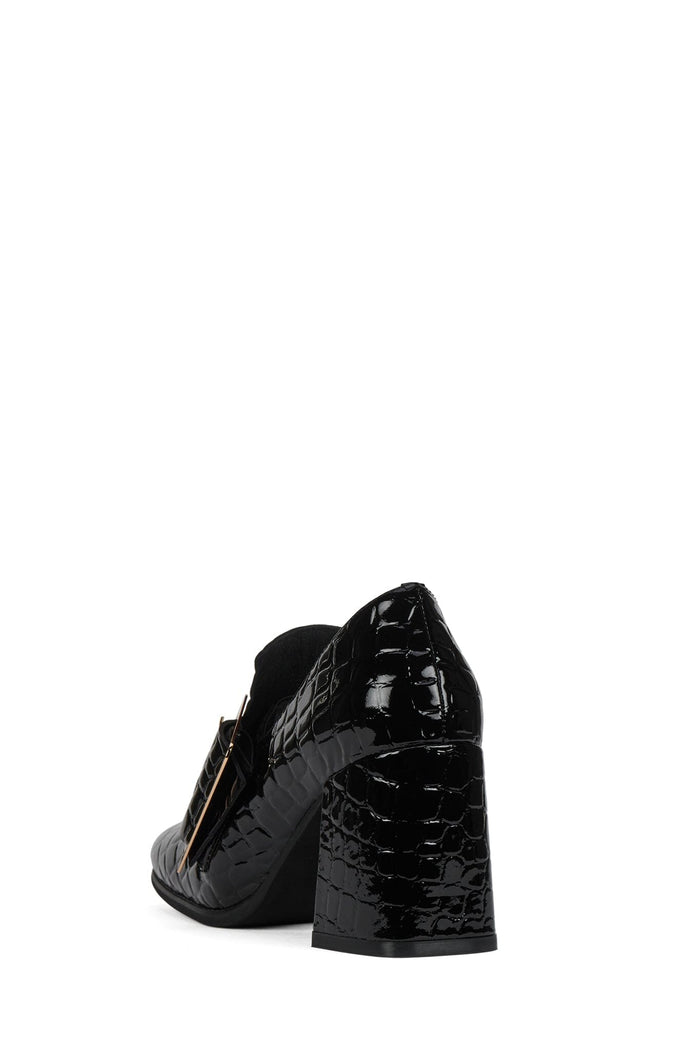FAITHFUL Jeffrey Campbell Loafer Black Croco Patent