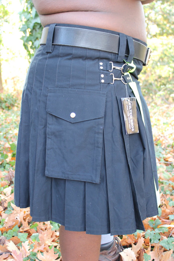 Firefighter Kilt in Black and Florescent Green
