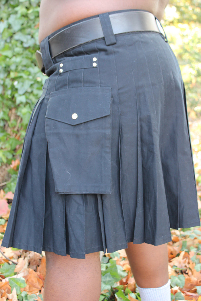 Firefighter Kilt in Black and Florescent Green