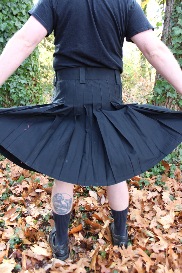 Firefighter Kilt in Black and Florescent Orange