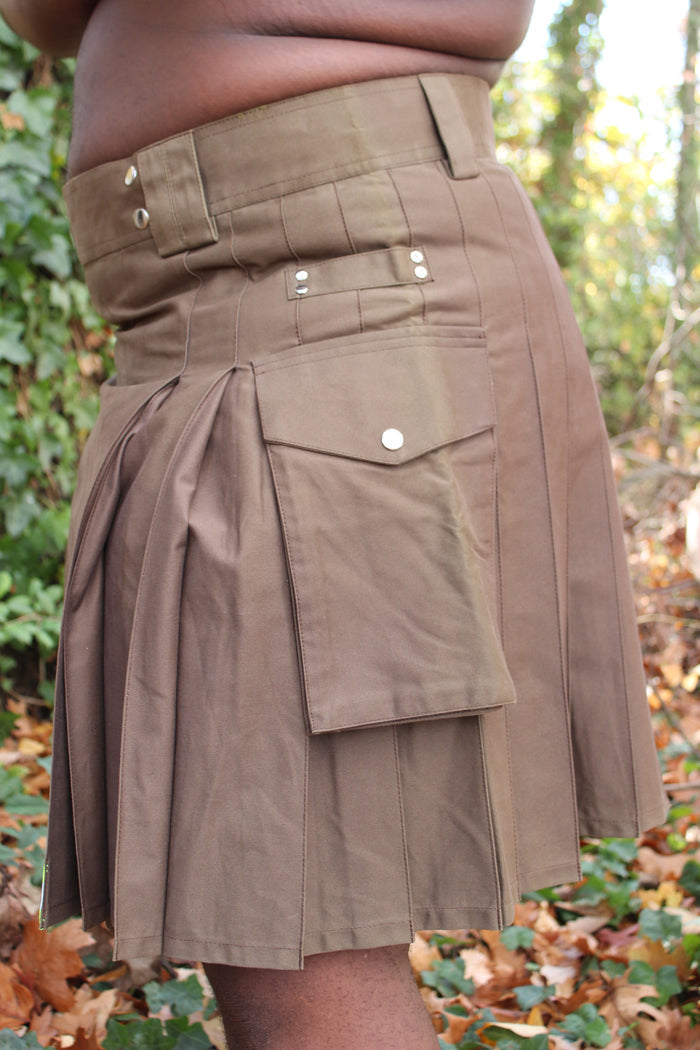 Firefighter Kilt in Brown and Florescent Green