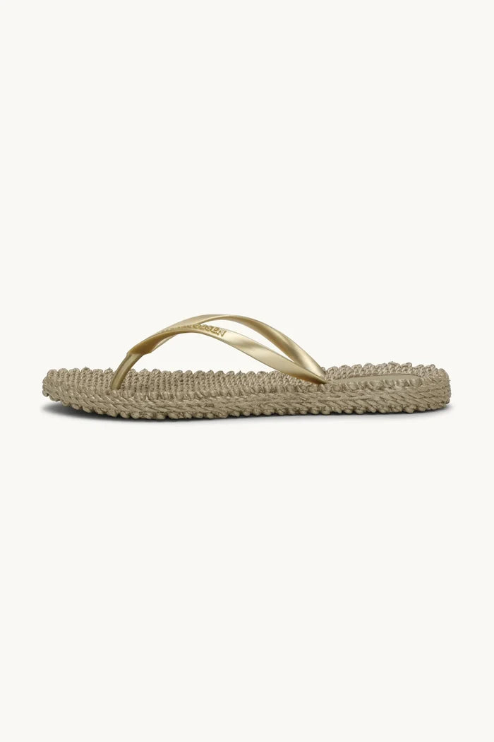 Flip Flop With Glitter - Platin