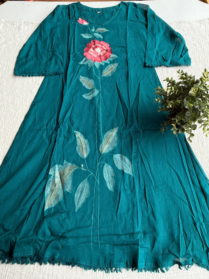 Floral emb pure cotton Ready suit set