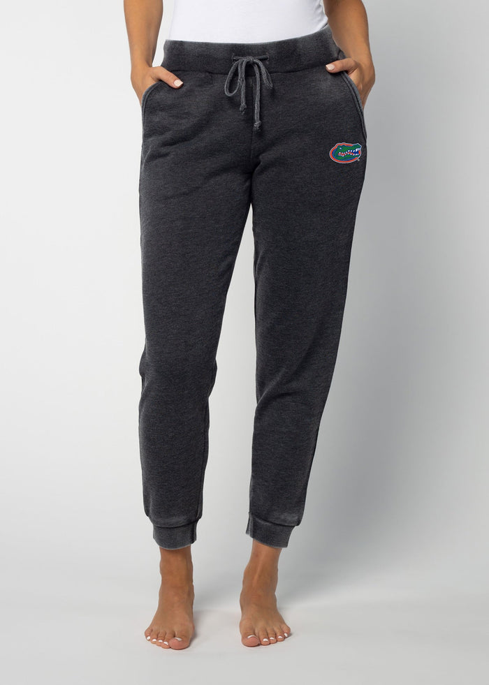 Florida Gators Women's Charcoal Mid-rise, slim fit, tapered leg Burnout fleece Joggers with Drawstring waistband, side pockets and tapered legs with rub cuffs