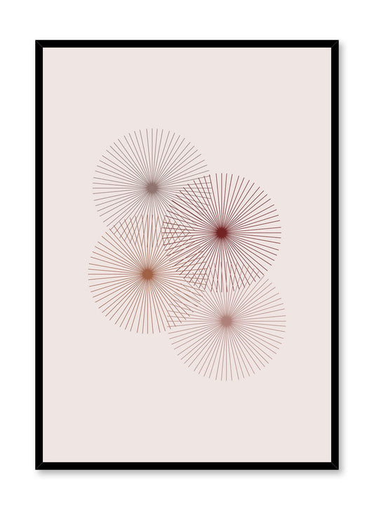 Minimalist design poster by Opposite Wall with Geometric Bouquet abstract graphic design of three floral circles