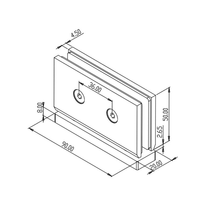 FORGE PIVOT SHOWER HINGE 8mm and 10mm glass - Image 8