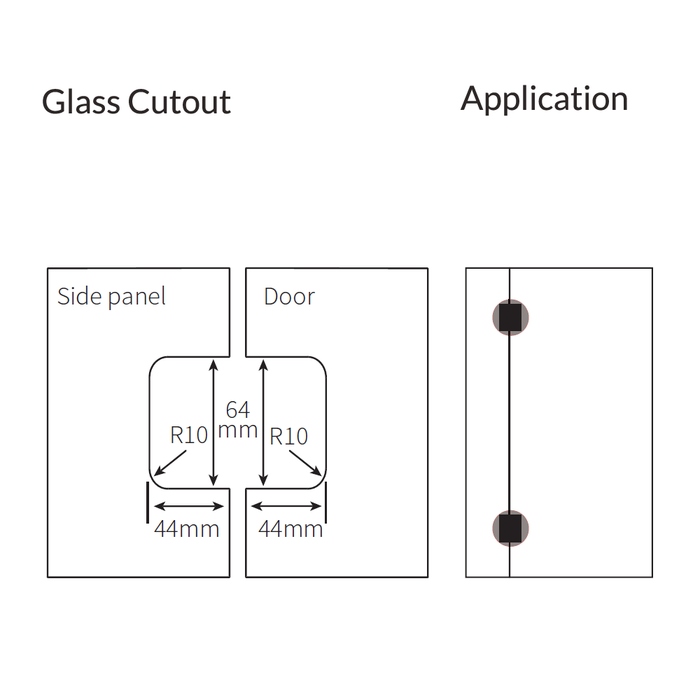 FORGE SHOWER HINGE GLASS TO GLASS 180 Degrees 10mm glass - Image 26
