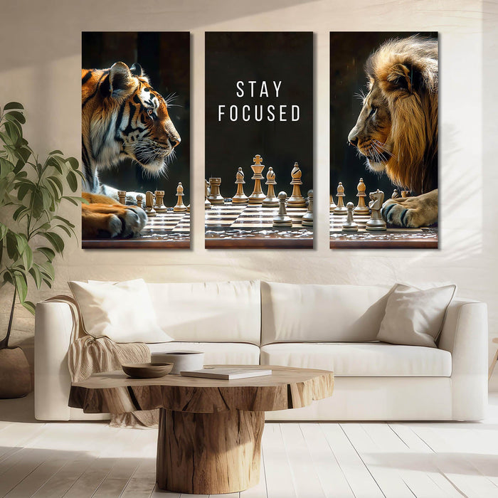 Game of Bease Lion vs Tiger Playing Chess