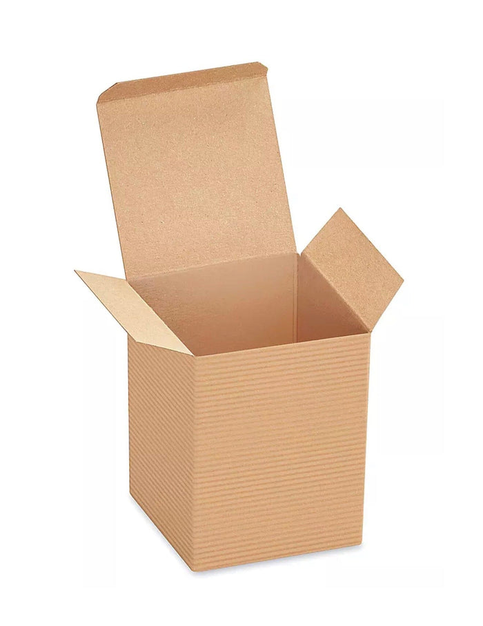 Gift Box – 3” x 3” x 4” Kraft Pinstripe (25 Pcs) Your Oil Tools